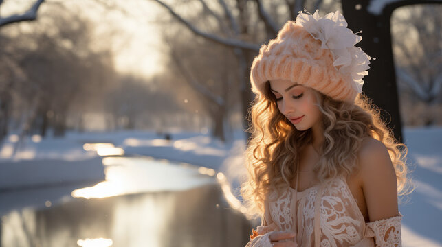 Dans la froideur de l'hiver, un flocon de neige se lie d'amiti&eacute; avec un rayon de soleil, partageant un moment &eacute;ph&eacute;m&egrave;re de beaut&eacute; avant de fondre ensemble.