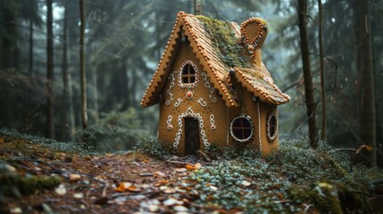Enchanted Gingerbread House in Forest