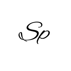 A hand-drawn signature logo design template	