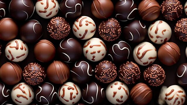 Overhead View of Delicious Chocolate Truffles 