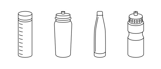 Reusable water bottles in vector