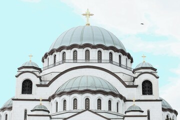 Fototapeta na wymiar Saint sava cathedral in Belgrade in Serbia 