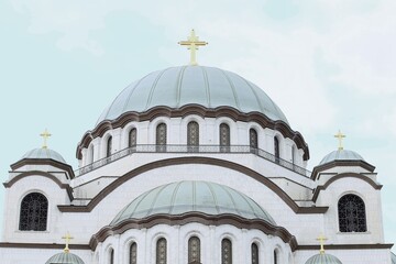 Fototapeta na wymiar Saint sava cathedral in Belgrade 