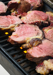 medium-rare grilled steak 