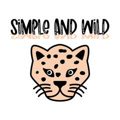 vector image written simple and wild with salmon tiger design in embroidery style. Vector for silkscreen, dtg, dtf, t-shirts, signs, banners, Subimation Jobs or for any application