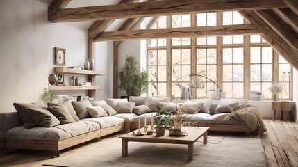 Nordic Harmony: Scandinavian Inspired Living Room, Simplicity & Function