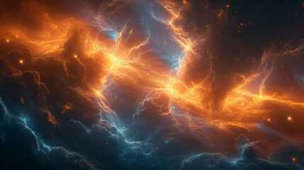 Fiery Supernova Remnant - obrazy, fototapety, plakaty