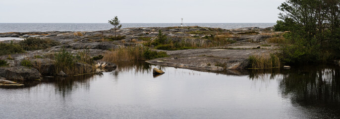 rocky island in the stockholm archipelago