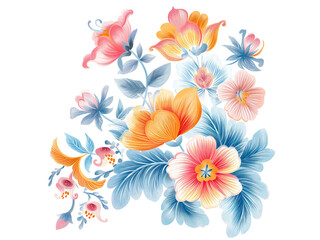Flores inspiradas na primavera com fundo transparente para uso criativo.