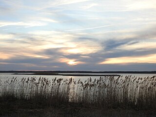 The beautiful wetland scenery at sunset, Edwin B. Forsythe National Wildlife Refuge, Galloway, New Jersey. 