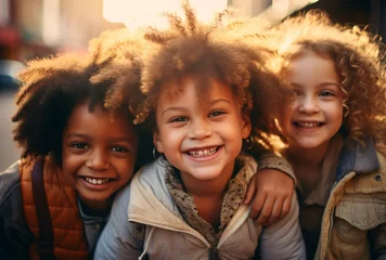 Foto op Plexiglas a group of children smiling © ion