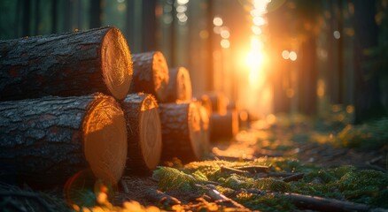 Nature's firewood basks in the morning light, ready to warm the forest with its radiant heat