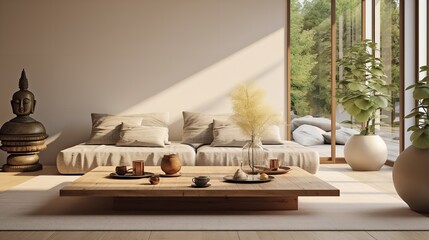 Serene Retreat: Zen Inspired Living Room for Mindfulness and Harmony