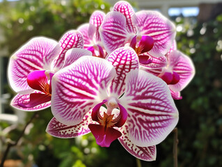 A stunning, fully blossomed orchid showcased in a vibrant, dynamic style with raw, authentic appeal.