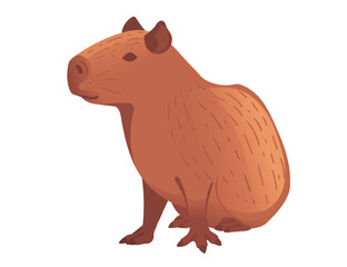Big mammal cute capybara cartoon animal design vector illustration isolated on white background