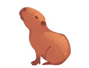 Big mammal cute capybara cartoon animal design vector illustration isolated on white background
