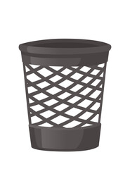 Black small trash can with net design vector illustration isolated on white background