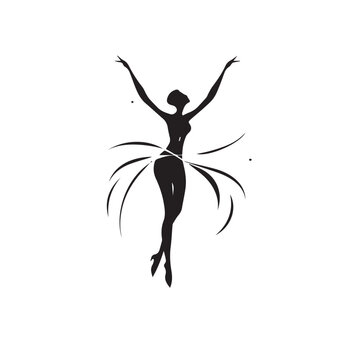 Dancer in cartoon, doodle style . Image for t-shirt, web, mobile apps and ui. Isolated 2d vector illustration in logo, icon, sketch style, Eps 10, black and white. AI Generative