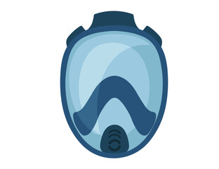 Modern plastic mask for swimming underwater vector illustration isolated on white background