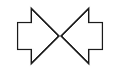 Hollow Horizontal Inward Pointing Short Arrows