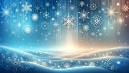 Enchanted Winter Scene with Intricate Snowflake Designs