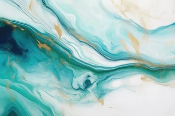 Papier Peint photo Lavable Cristaux Background for Cards. Sea color and Azure Pigment. Ocean Waves Liquid. Contrast Ink Smudges. Aquamarine Splatter Alcohol ink. Alcohol Ink Drops. Clouds Macro.