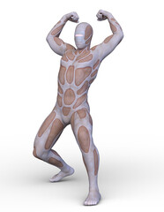 男性サイボーグ　3DCGレンダリング