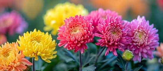 Vibrant Chrysanthemum Blossoms Gracefully Enhance the Flower Garden with their Chrysanthemum, Flower, Garden Beauty.