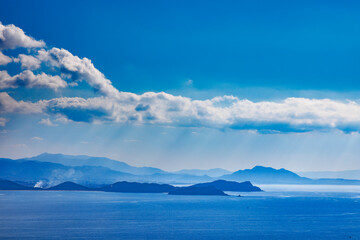 Naklejka premium 福岡県の大島から見る綺麗な海と風景