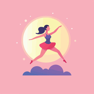Dancer in cartoon, doodle style. Image for t-shirt, web, mobile apps and ui.  Isolated 2d vector illustration in logo, icon, sketch style, Eps 10. AI Generative