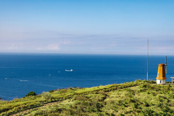 福岡県の大島から見る綺麗な海と風景