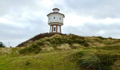 Fototapeta na wymiar tourist water tower on Langeoog Island (Wasserturm)