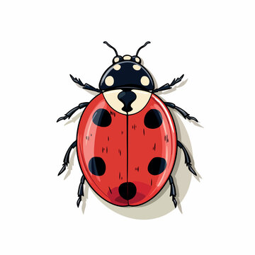 Ladybird in cartoon, doodle style. Image for t-shirt, web, mobile apps and ui.  Isolated 2d vector illustration in logo, icon, sketch style, Eps 10. AI Generative