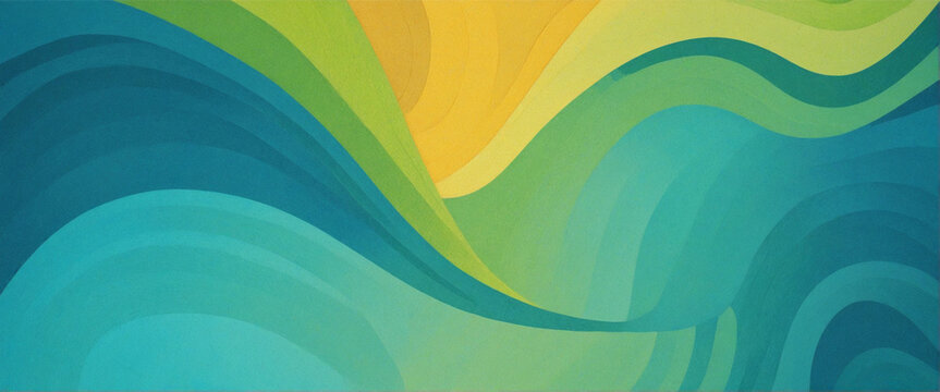 Retro grainy background noise texture effect summer design green blue yellow abstract wave pattern grainy gradient