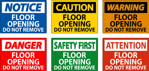 Caution Sign, Floor Opening Do Not Remove © Seetwo