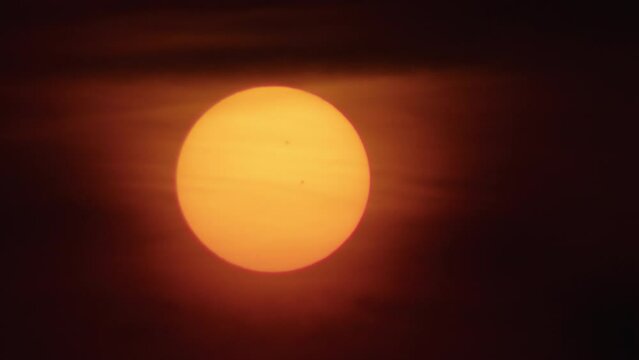 Detailed sun image showing solar surface and sunspots. Astronomy and solar science concept. Detailed astrophotography for educational and scientific use.