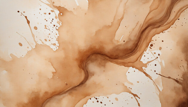 brown watercolor - splashed - wall paper