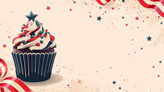 birthday Celebration background template with cake, presidents day , Washington's birthday - Powered by Adobe