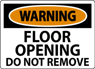 Naklejka na ściany i meble Warning Sign, Floor Opening Do Not Remove