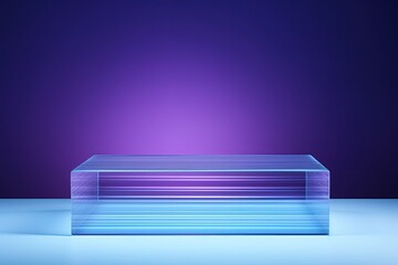  laconic background with podium corrugated glass in color blue with a purple undertone, cosmic...
