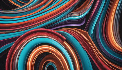 Abstract colorful lines, 3d render, wonderful wall paper