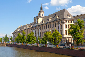 The University of Wrocław alongside the Oder River