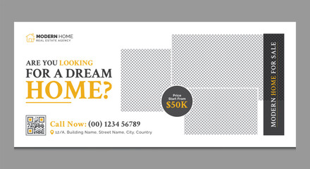 Professional Real Estate Billboard Signage Design, Editable Real Estate Billboard Banner Design in Vector Format, Minimalist Clean Billboard Design Layout