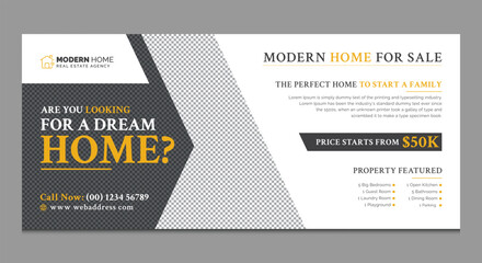 Real Estate Billboard, Editable Real Estate Billboard Banner Template Design Layout
