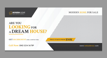 Professional Real Estate Billboard Unique Design, Minimalist Real Estate Billboard Banner Simple Design with Creative Shapes and Concept