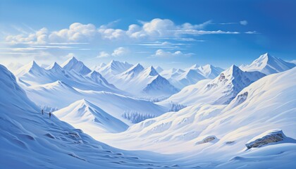 Fototapeta na wymiar snow mountain blue sky landscape hd wallpeper