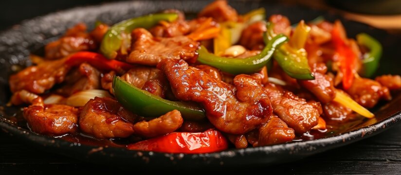 Sizzling Country-Style Sauteed Pork with a Burst of Green Pepper Goodness