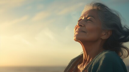 Portrait of a woman on the beach