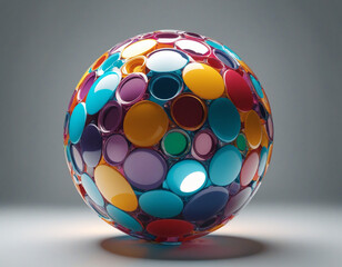 Abstract colorful sphere, 3d render