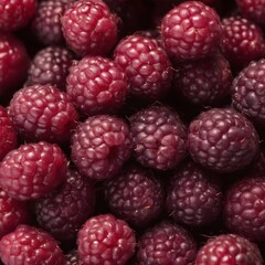 A close-up view of a group of ripe, vivid Boysenberry with a deep, textured detail.